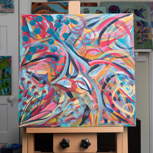 "August Harvest" - Original Acrylic Painting on Wood Panel (18x18 inches)