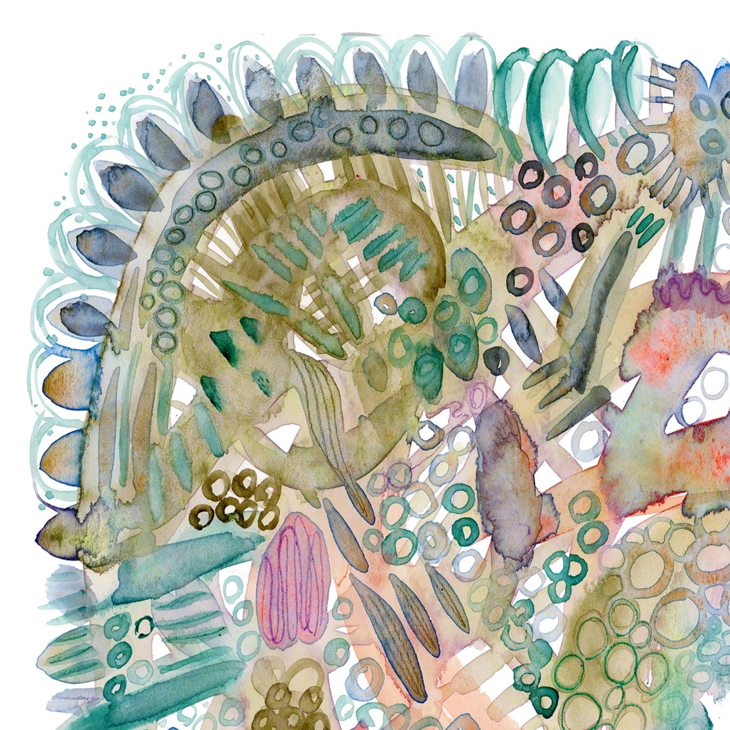 "Conversations With My Brother" Abstract Watercolor Art Print on Paper