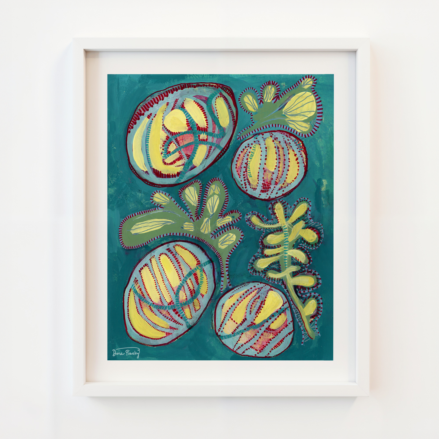 "Barrel Cacti" Abstract Acrylic Art Print on Paper