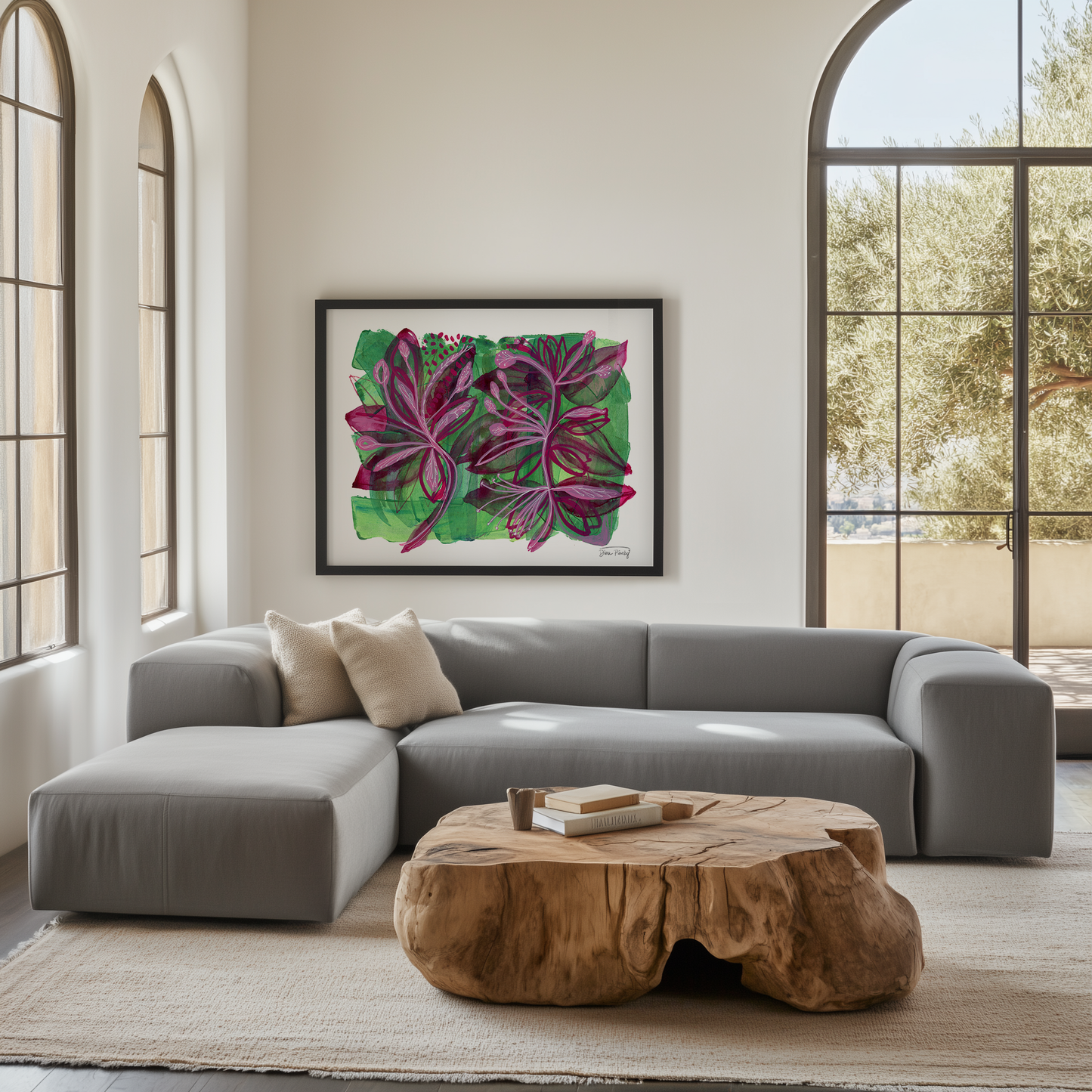 "Leafing Through the Seasons" Abstract Floral Art Print on Paper