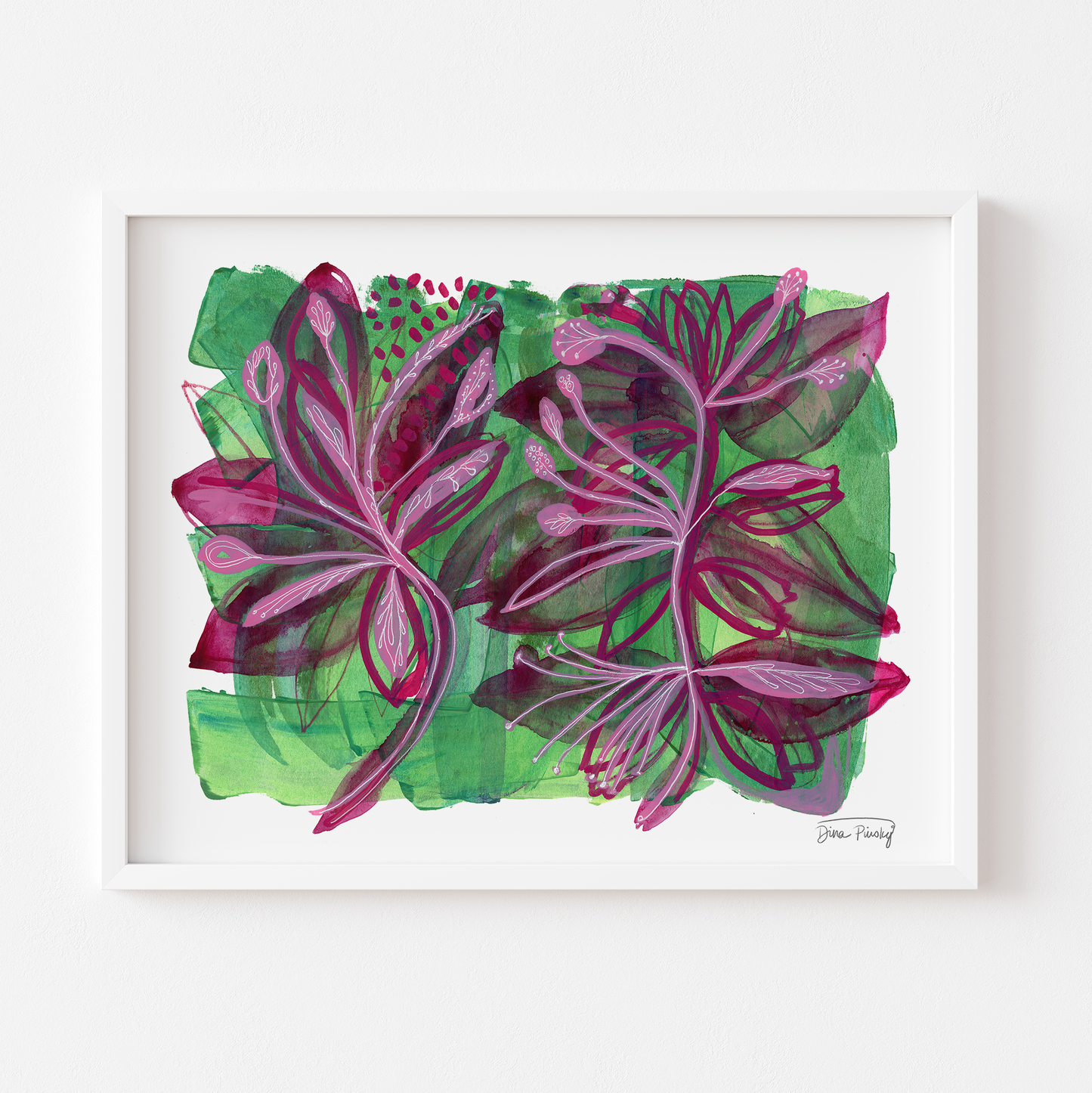 "Leafing Through the Seasons" Abstract Floral Art Print on Paper
