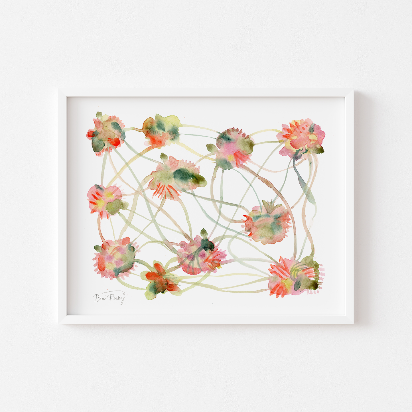 "Flights of Fancy" Minimalist Abstract Watercolor Art Print on Paper