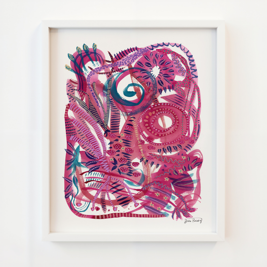 "Pinball Wizard" Abstract Mixed Media Art Print on Paper