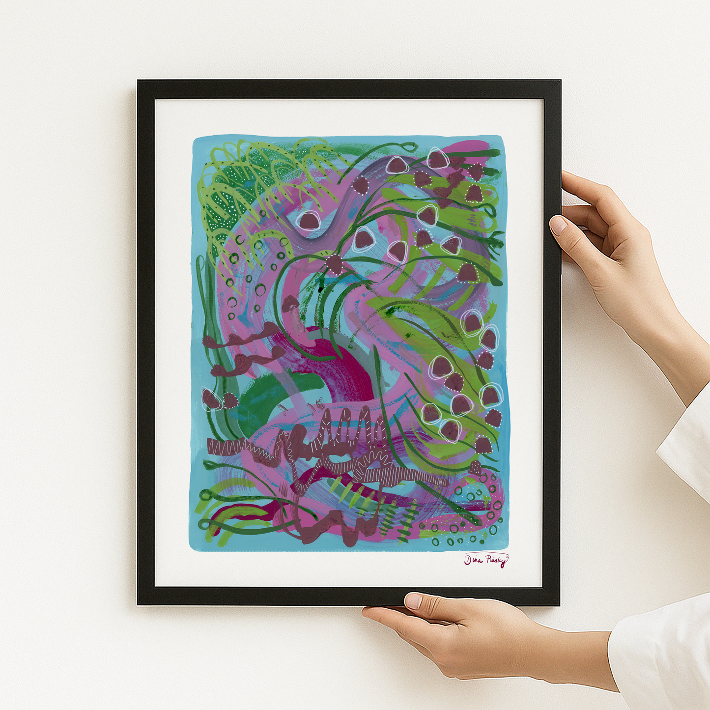"Gumdrops Garden" Abstract Acrylic Painting Print on Paper