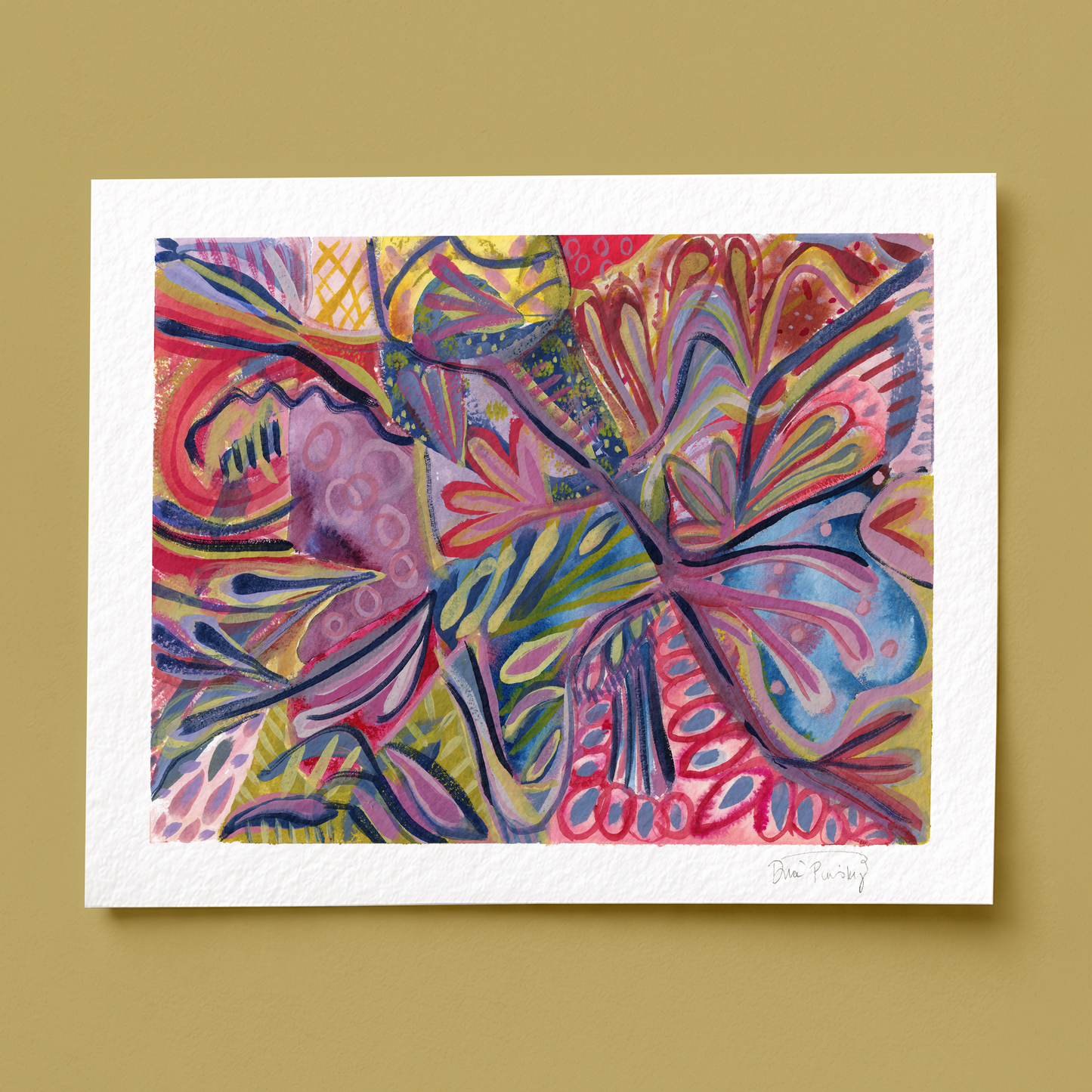 "Changing Direction" Abstract Acrylic Print on Paper