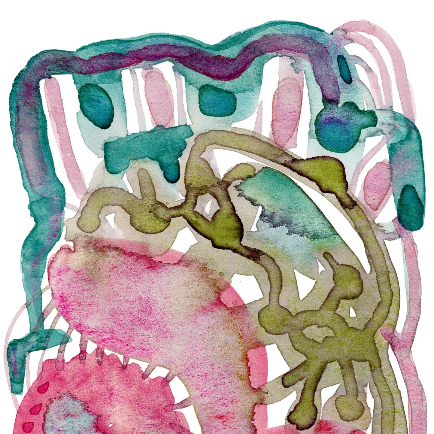"Grains of Time" Abstract Watercolor Art Print on Paper