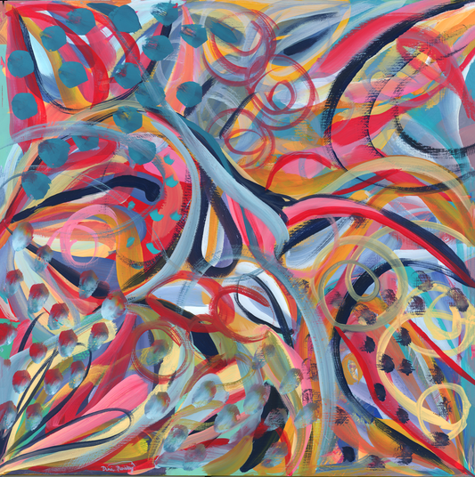 "August Harvest" - Original Acrylic Painting on Wood Panel (18x18 inches)