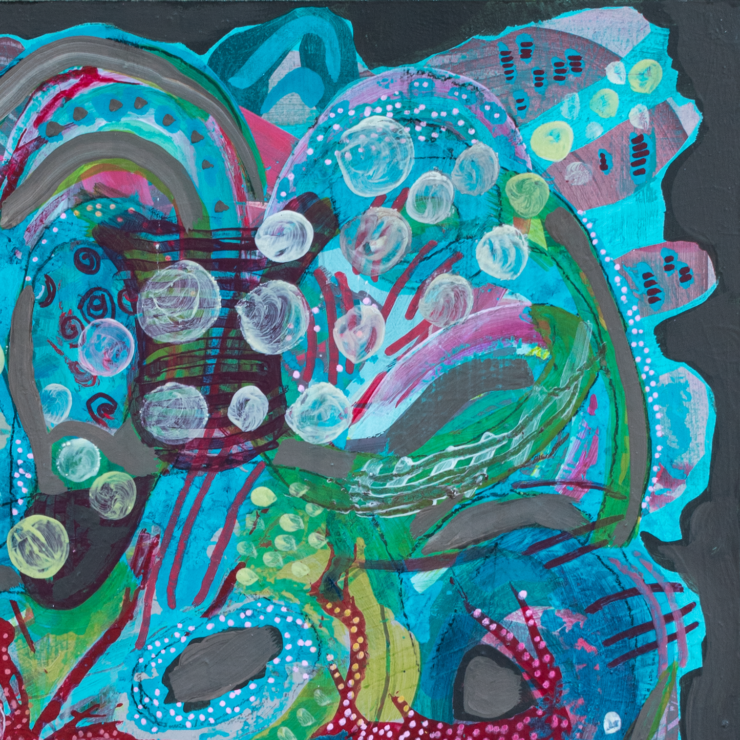 "Bubbles and Bangles" - Original Acrylic Painting on Wood Panel (12x12 inches)