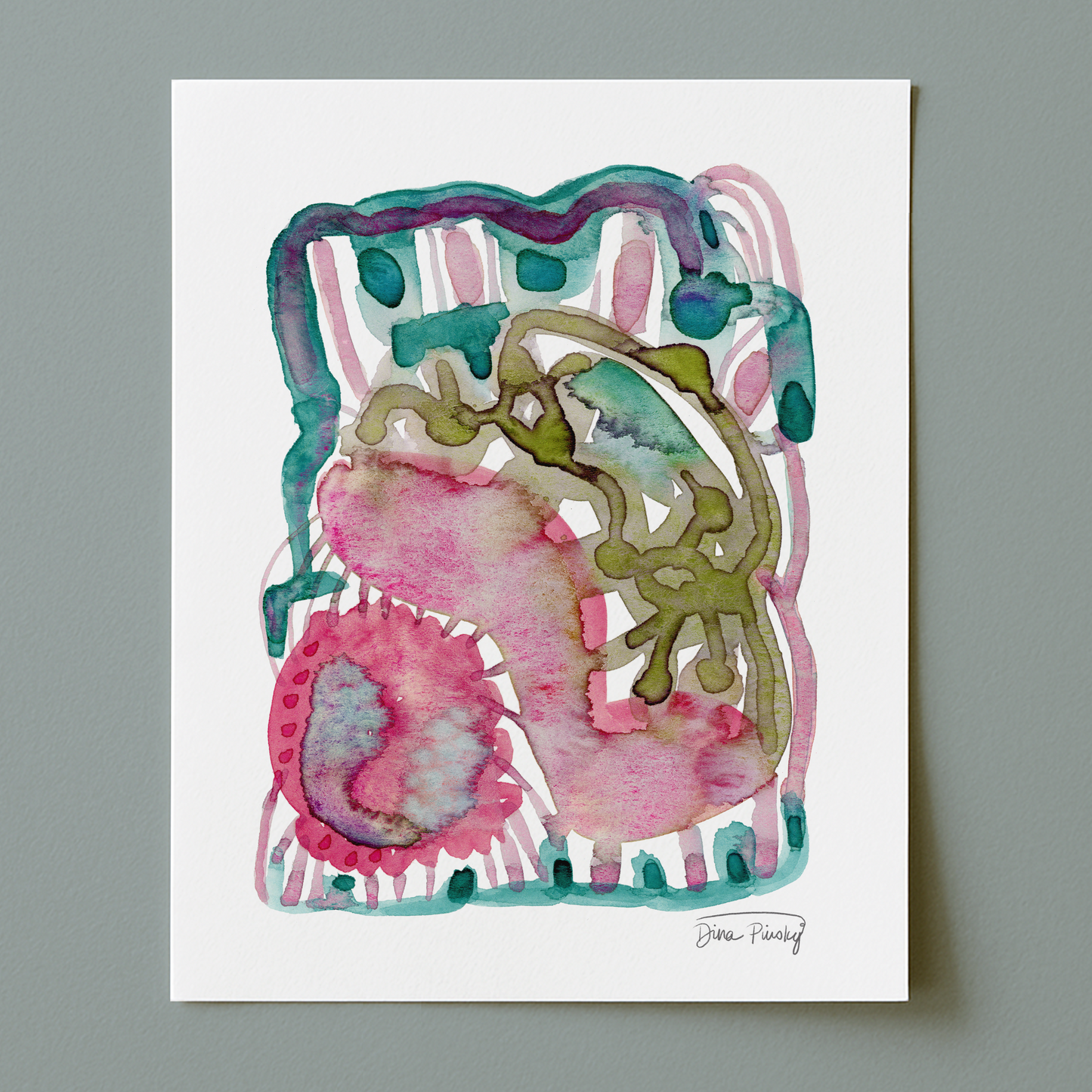 "Grains of Time" Abstract Watercolor Art Print on Paper