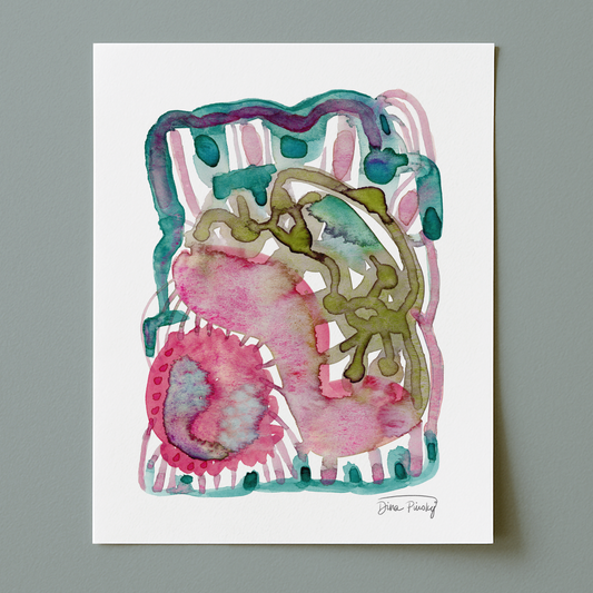 "Grains of Time" Abstract Watercolor Art Print on Paper