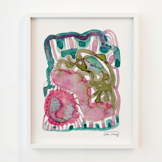 "Grains of Time" Abstract Watercolor Art Print on Paper