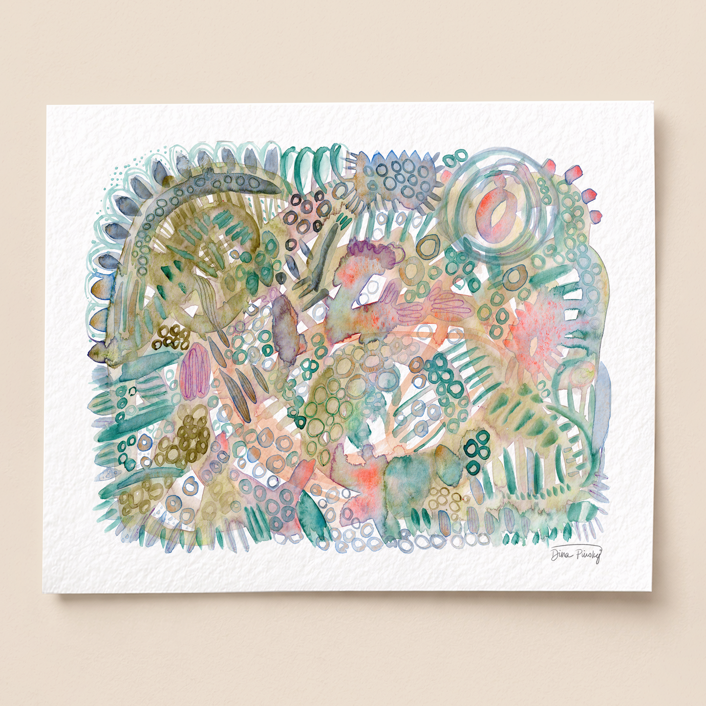 "Conversations With My Brother" Abstract Watercolor Art Print on Paper