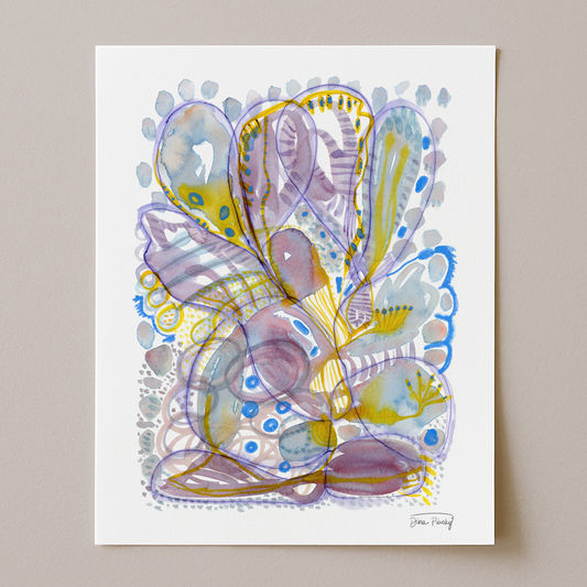 "Standing Agreement" Abstract Mixed Media Art Print on Paper