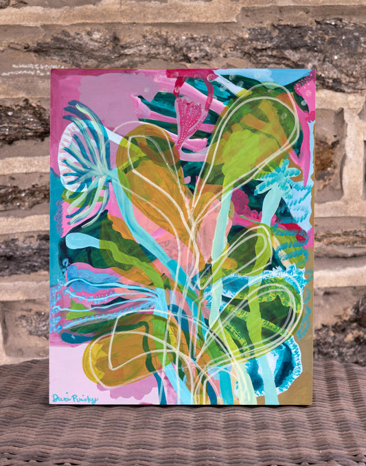 "Fading Into Fall" - Original Acrylic Painting on Wood Panel (11x14 inches)