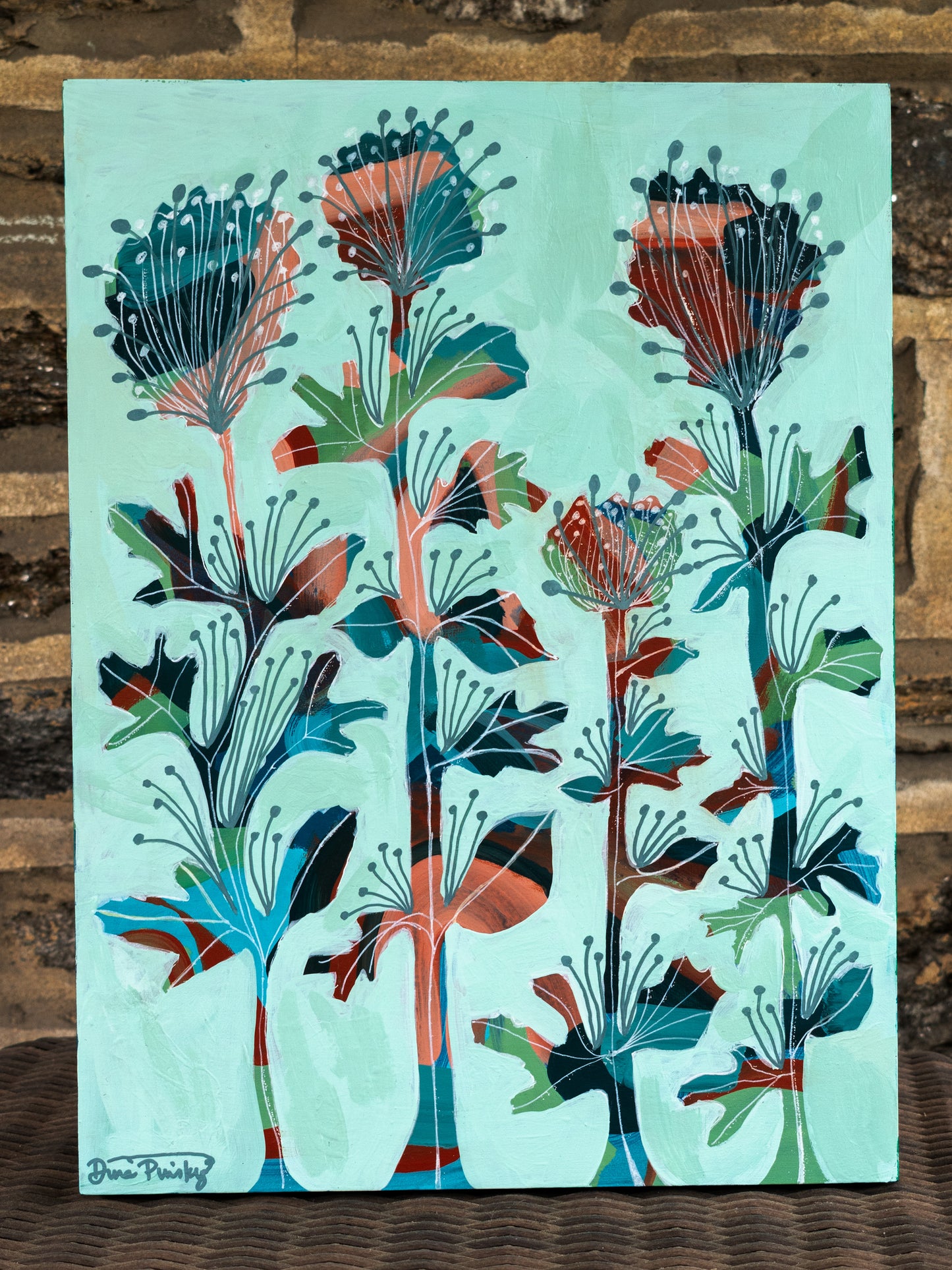 "Reseeding the Stars" - Original Acrylic Painting on Wood Panel (12x16 inches)