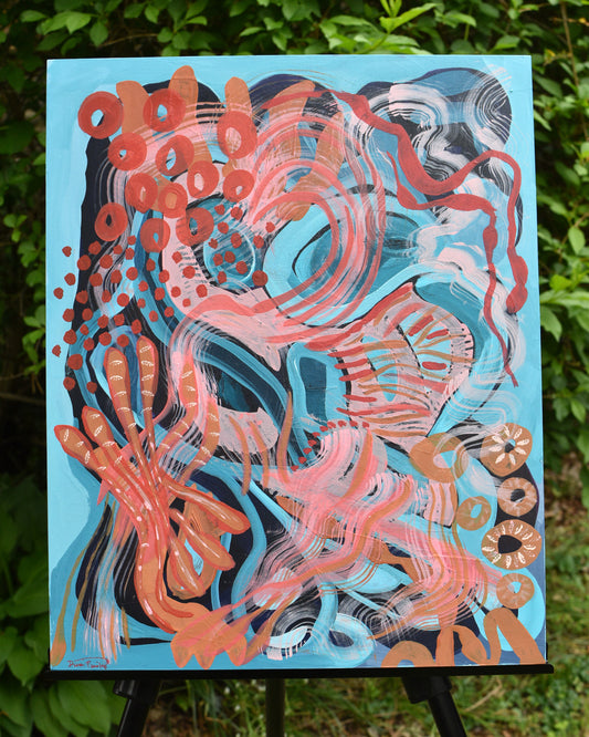 "The Intimacy of Friendship" - Original Acrylic Painting on Wood Panel (16x20 inches)