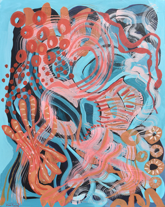 "The Intimacy of Friendship" - Original Acrylic Painting on Wood Panel (16x20 inches)
