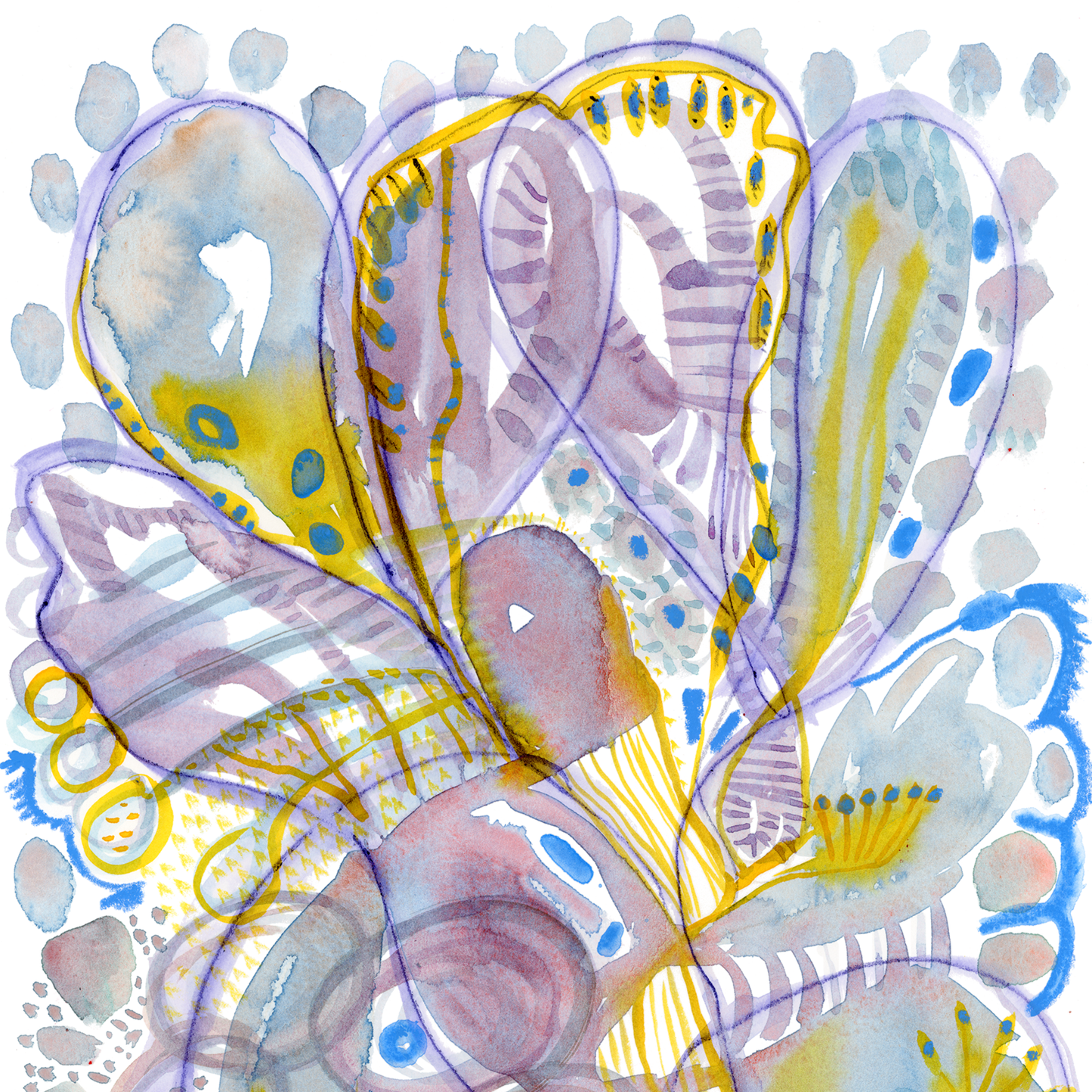 "Standing Agreement" Abstract Mixed Media Art Print on Paper