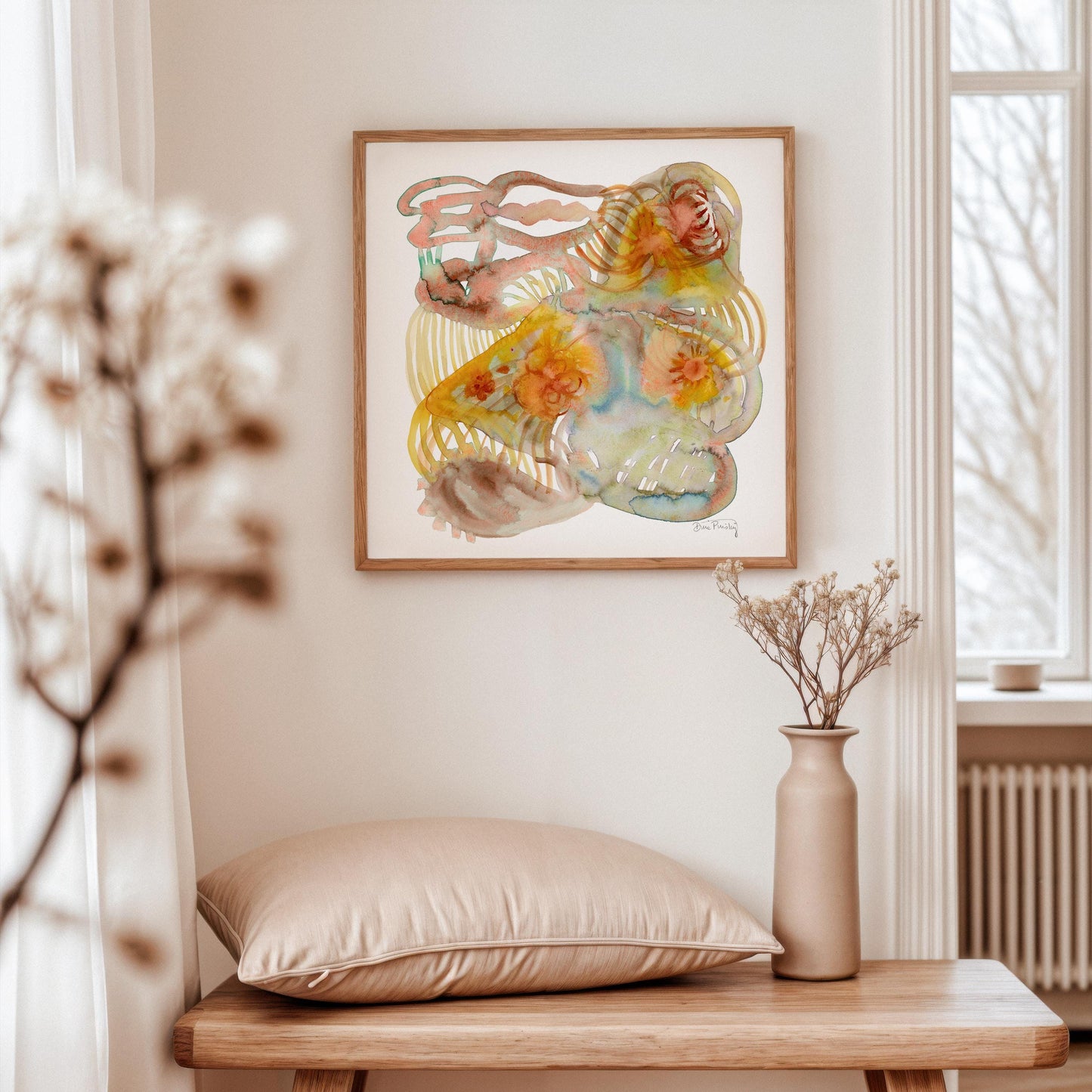 "Early September" Abstract Mixed Media, Giclee Art Print on Paper