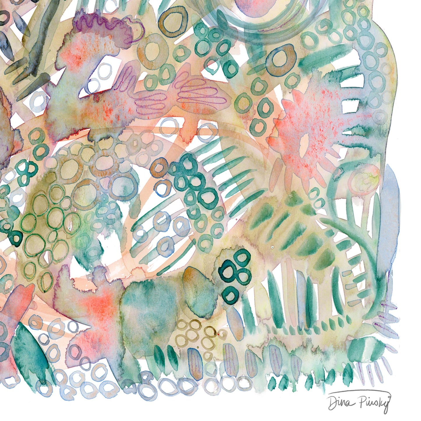"Conversations With My Brother" Abstract Watercolor Art Print on Paper