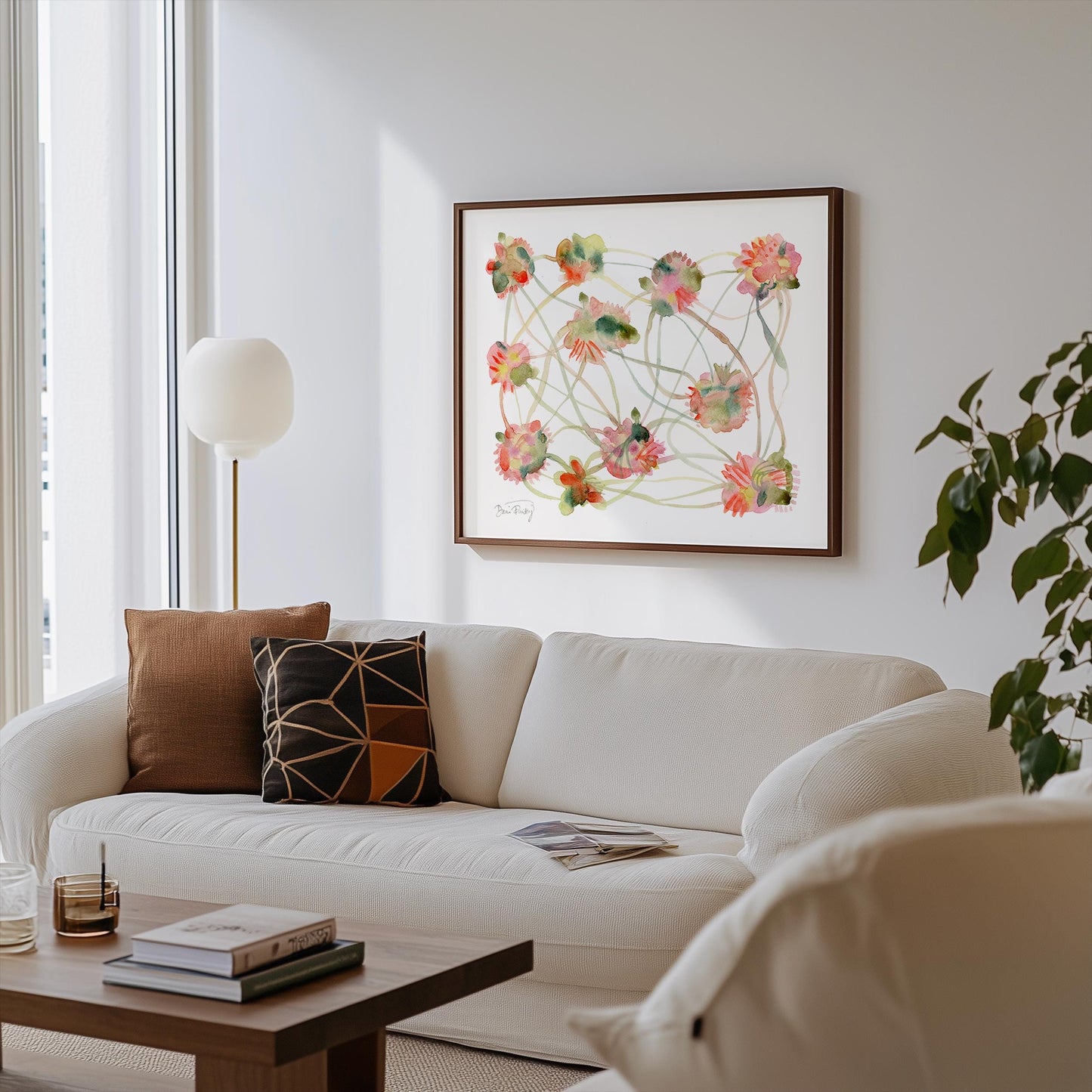 "Flights of Fancy" Minimalist Abstract Watercolor Art Print on Paper