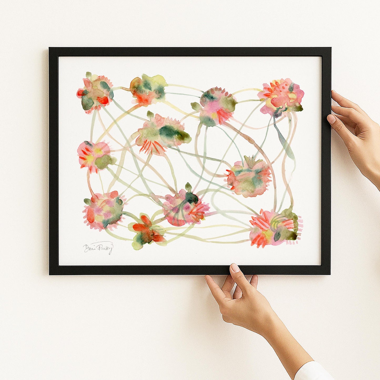 "Flights of Fancy" Minimalist Abstract Watercolor Art Print on Paper