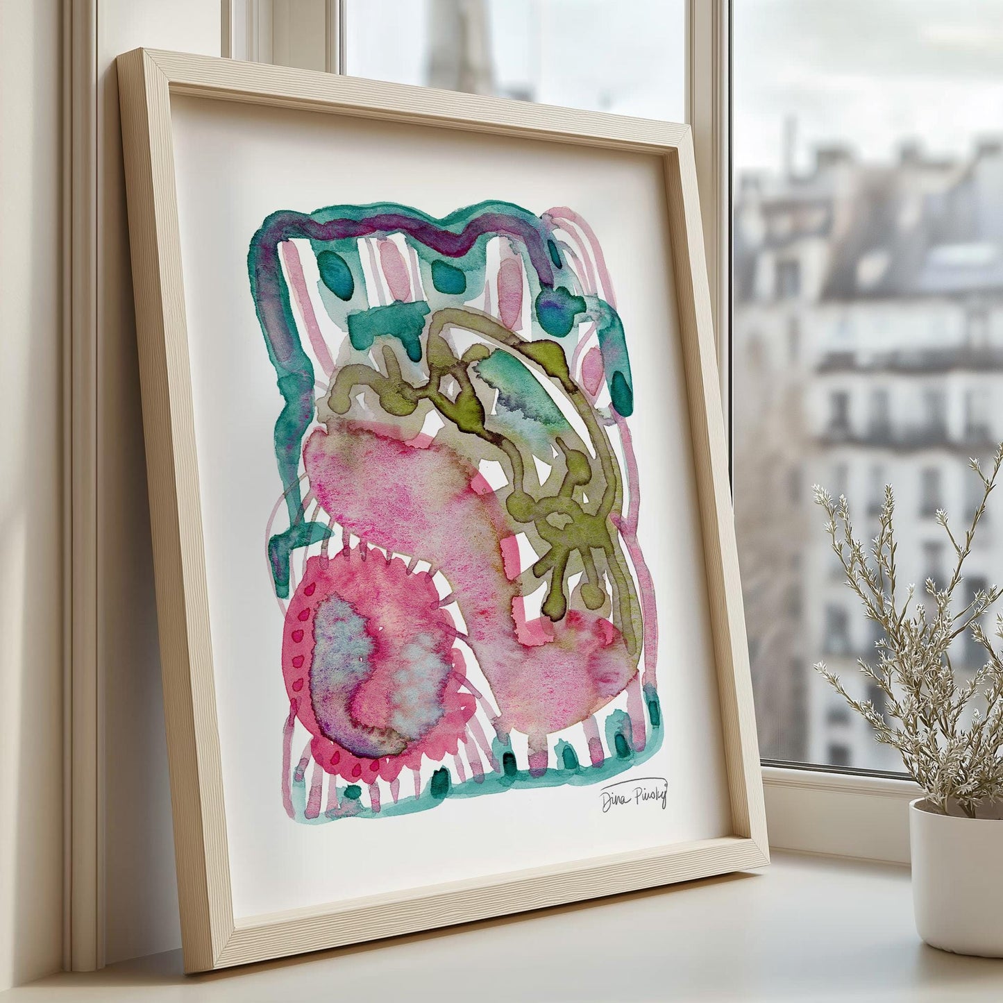 "Grains of Time" Abstract Watercolor Art Print on Paper