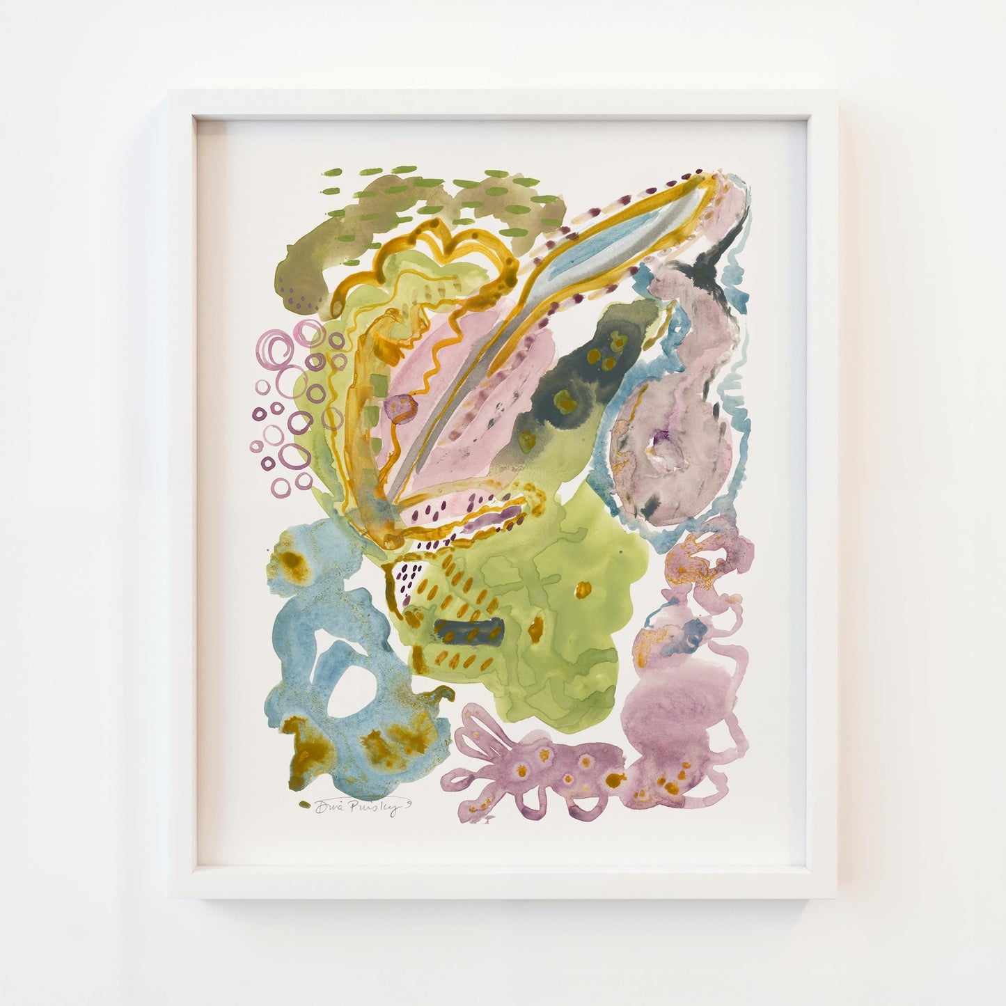 "Organic Leafy" Abstract Watercolor Art Print on Paper