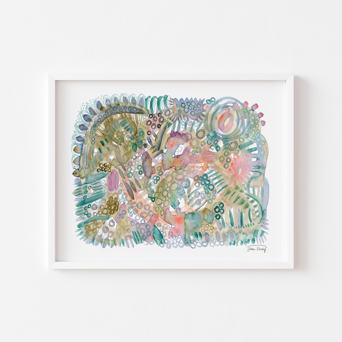 "Conversations With My Brother" Abstract Watercolor Art Print on Paper