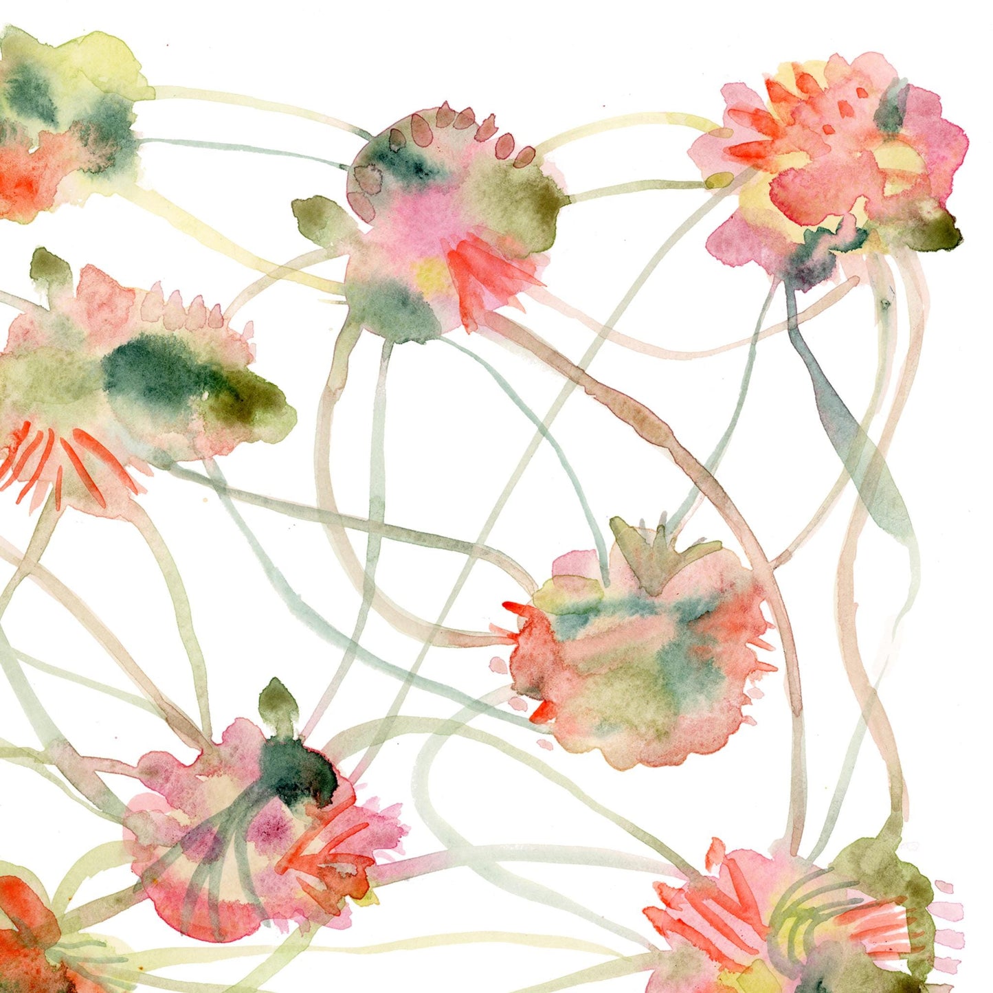 "Flights of Fancy" Minimalist Abstract Watercolor Art Print on Paper