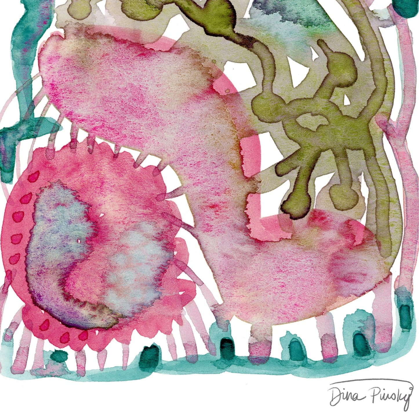 "Grains of Time" Abstract Watercolor Art Print on Paper